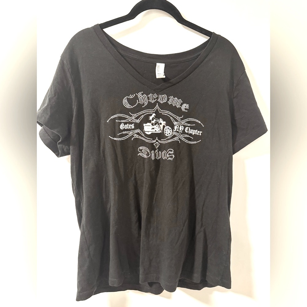 Chrome Divas Rhinestone Motorcycle Club T-Shirt